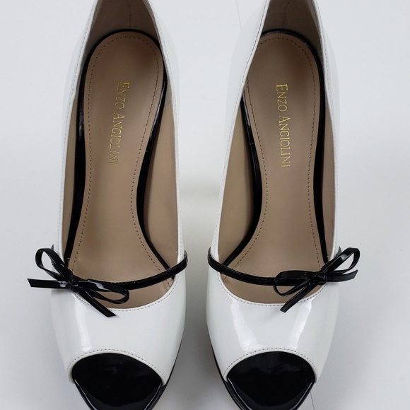 Enzo Angiolini Shoes size 9 White Black Stiletto - Picture 2 of 7